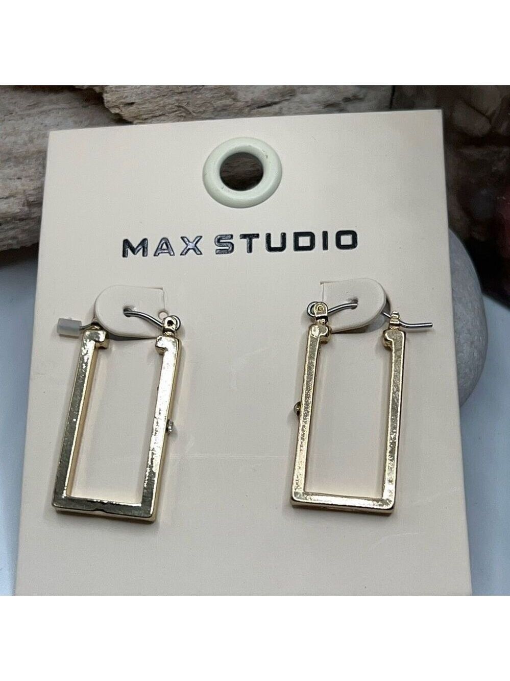 Max Studio Square Hoop Earrings SIlver $16 or bundle 3 for $25